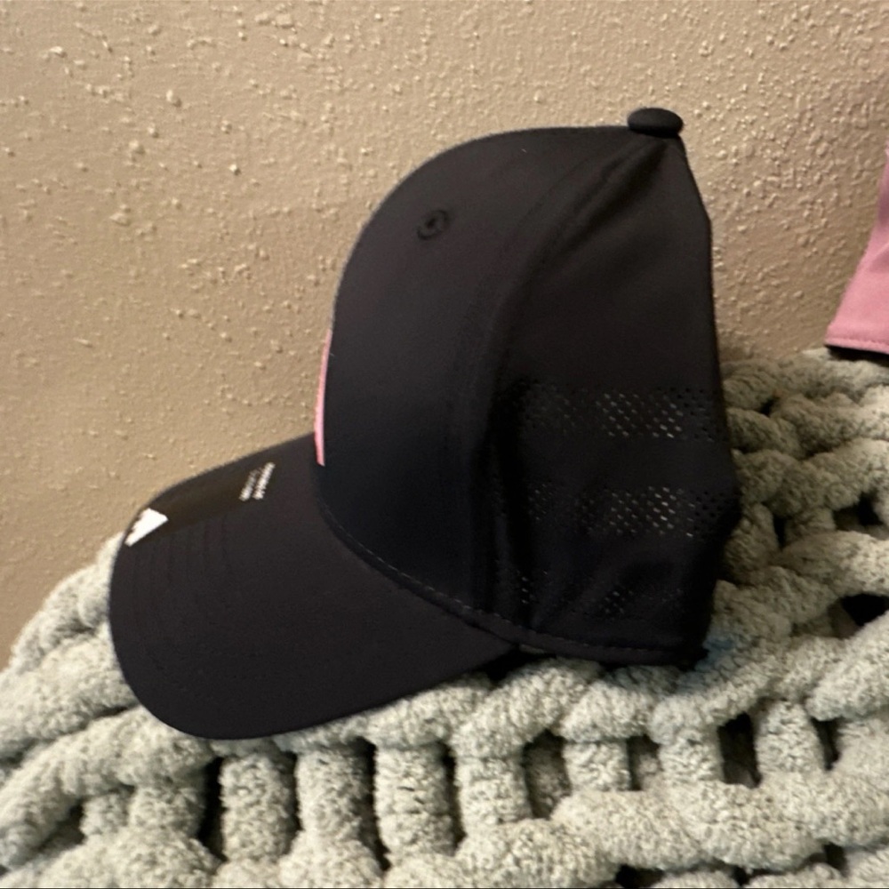 adidas Black Baseball Cap with Pink Logo Accent - Picture 2 of 3